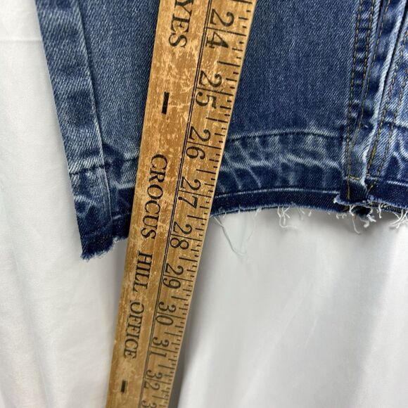 Anthropologie EVIDNT Slim Lamia Jeans Womens 26 Blue Split Ankle Expose Zip Fly - Picture 8 of 11